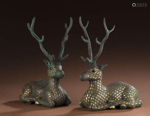 Ancient bronze wrong golden deer