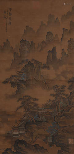 Vertical scroll made by Huang Hai Qionglou in Qing Dynasty