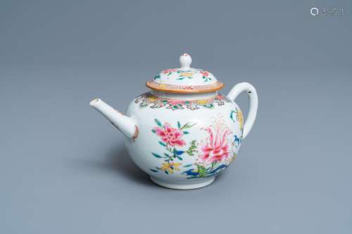 Lot 975: A CHINESE FAMILLE ROSE TEAPOT AND COVER, YONGZHENG/...
