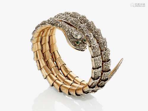 A snake bangle with diamonds