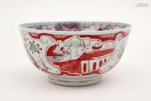 Achttiende eeuwse Chinese "Amsterdams bont" bowl i...