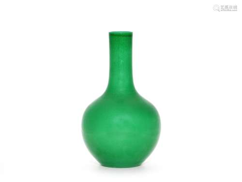A Very Fine Chinese Green-Glaze Porcelain Vase