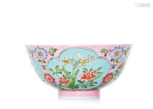 A Rare Chinese Falangcai-Style Emamel Porcelain Bowl