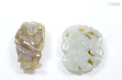 Two Chinese Nephrite Jade Children Figures