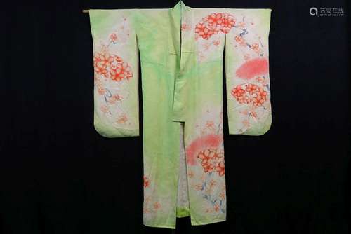 Japanse vintage kimono in met de hand beschilderde zijde, de...