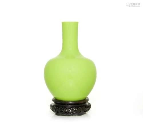 A Rare Chinese Lime-Green Porcelain Vase