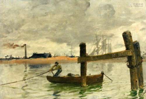 A Harbor View Painting