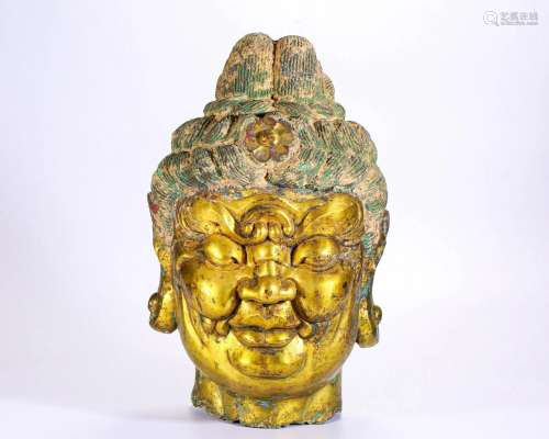 A Bronze-gilt Head of Vajra Guardian