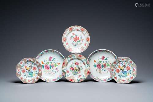 Lot 1018: SIX CHINESE FAMILLE ROSE PLATES WITH ROOSTERS AND ...