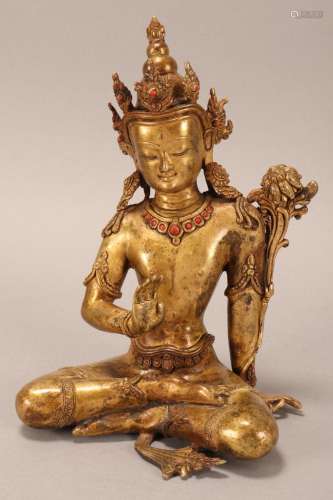 Good Sino-Tibetan Gilt Bronze Bodhisattva,