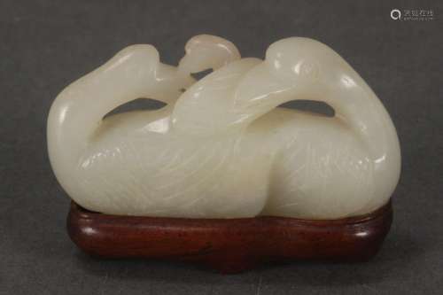 Chinese Carved White Jade Figure Group,