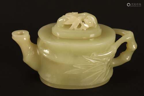 Chinese Carved Jade Teapot,