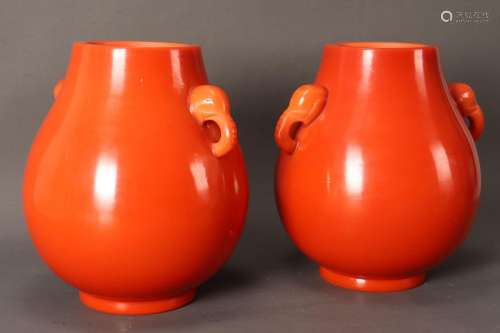 Stunning and Large Pair of Peking Glass Vases,