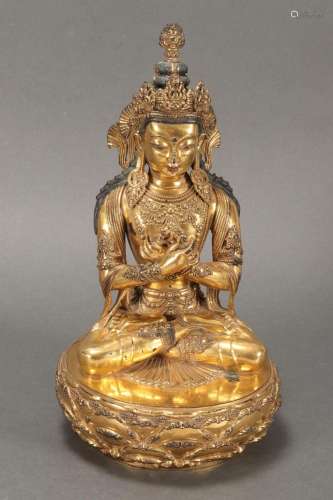 Fine Chinese Gilt Bronze Buddha,