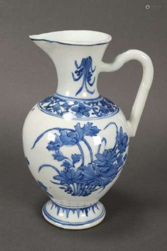 Chinese Qing Dynasty Blue and White Porcelain Ewer