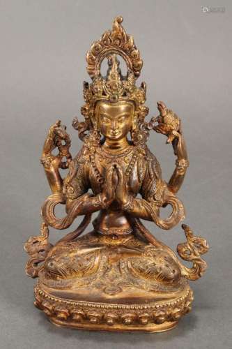 Good Sino-Tibetan Gilt Bronze Tara,