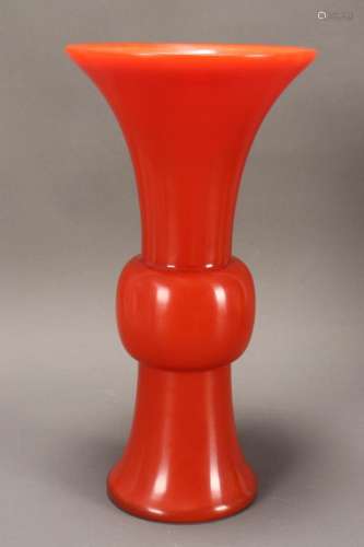 Chinese Peking Glass Gu Vase,
