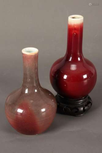 Two Chinese Sang De Boeuf Petit Vases,