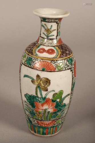 Chinese Qing Dynasty Famille Vert Porcelain Vase,