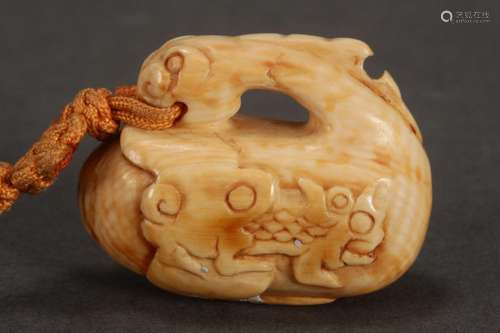 Chinese Qing Dynasty Ivory Pendant,