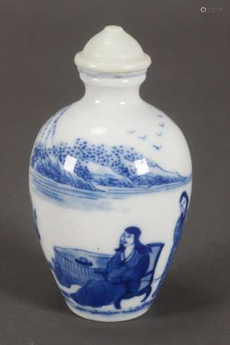 Chinese Blue and White Porcelain Snuff Bottle,