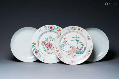 Lot 1031: TWO CHINESE FAMILLE ROSE DISHES AND A PAIR OF COLD...