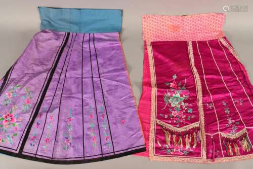 Two Chinese Early Republic Period Skirts,