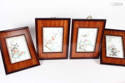 Set of Four Chinese Porcelain Panels,