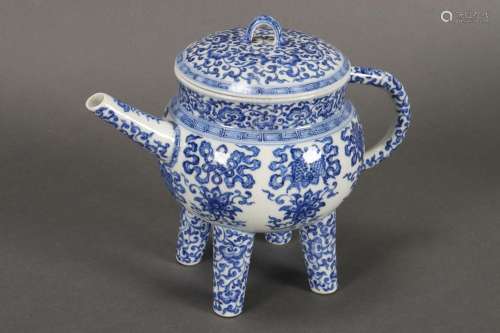Chinese Blue and White Porcelain Teapot and Cover,