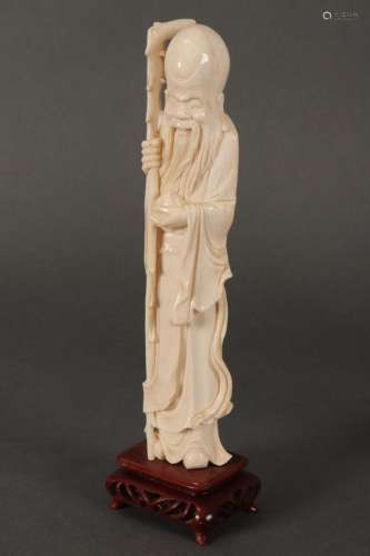 Chinese Carved Ivory Figure of Shou Lao,