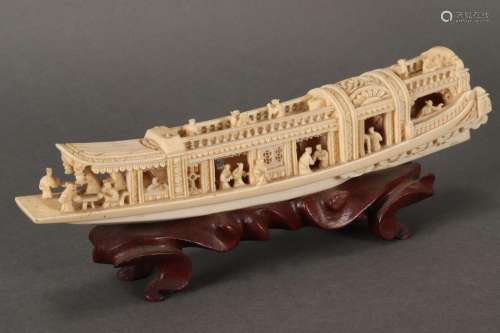 Chinese Carved Boat,