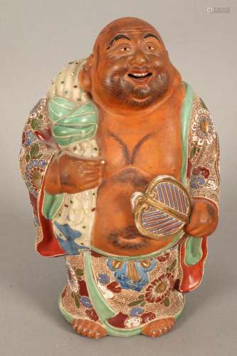 Japanese Moriage Buddha Figure,