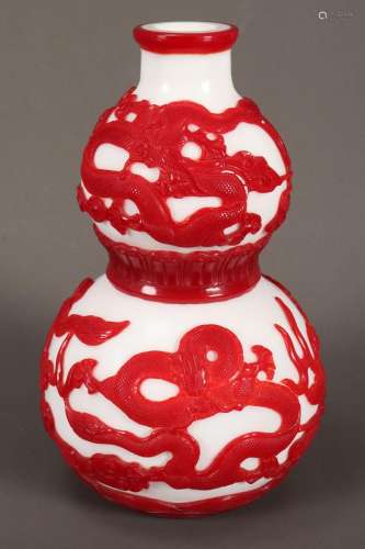 Chinese Peking Glass Vase,