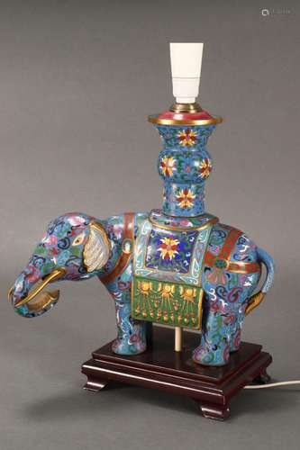 Chinese Cloisonne Figural Table Lamp,