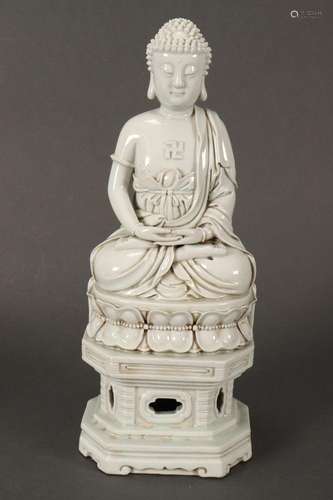 Chinese Blanc De Chine Seated Buddha,