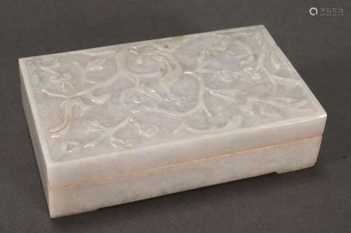 Chinese White Jade Box and Cover,