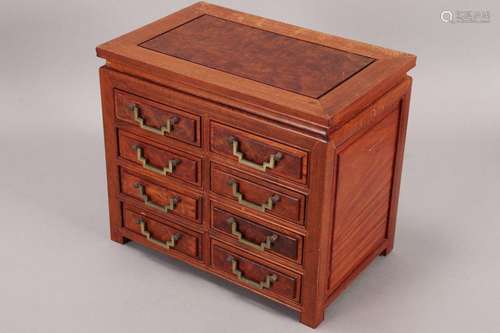 Chinese Miniature Hardwood Chest of Drawers,