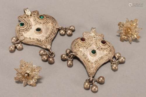 Two Indian Silver Pendants,