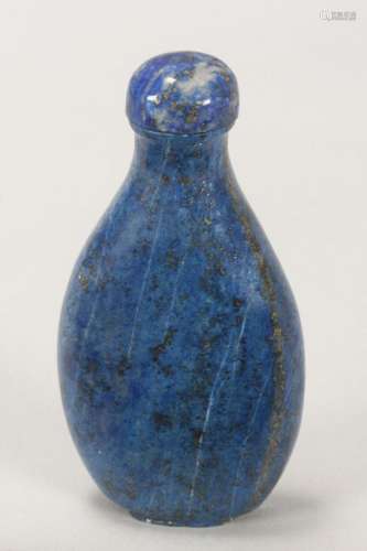 Chinese Lapis Lazuli Snuff Bottle and Stopper,