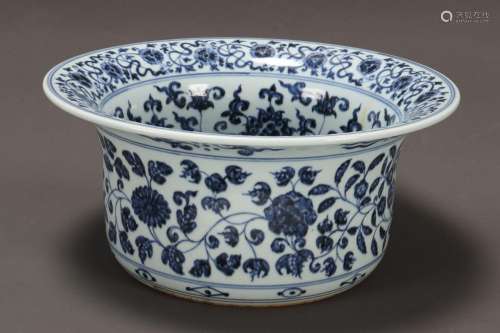 Chinese Blue and White Porcelain Basin,