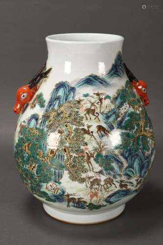 Chinese Porcelain 'Hundred Deer' Vase,