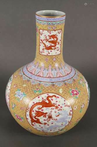 Large Chinese Porcelain Dragon Vase,