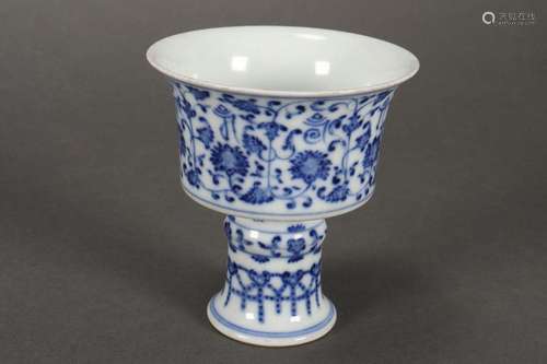 Chinese Blue and White Porcelain Stem Cup,