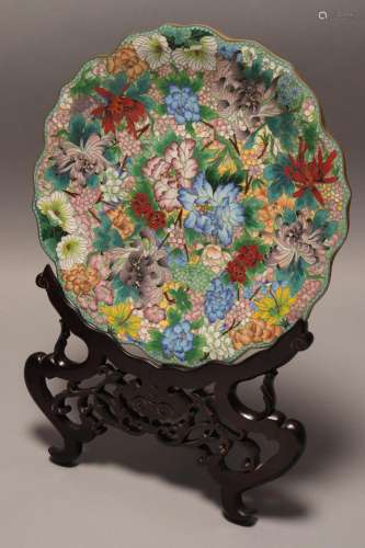 Large Chinese Cloisonne Charger,