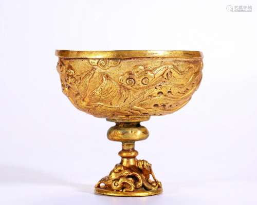 A Bronze-gilt Steam Cup Tang Dyn.