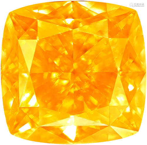 艷彩黃橘彩鑽裸石