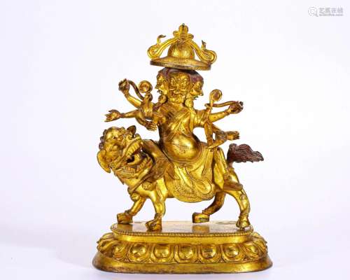 A Tibetan Bronze-gilt Figure of Pehar