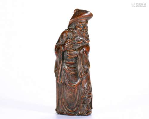 A Carved Aloes-wood Figure Qing Dyn.