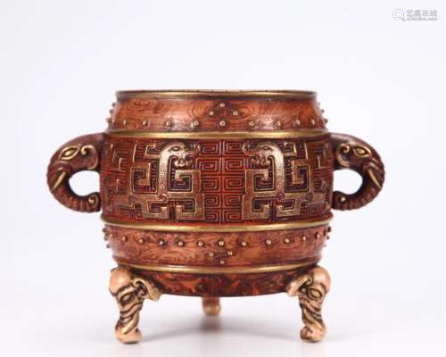 An Archaic Form Tripod Censer Qing Dyn.