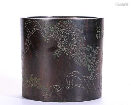 A Rosewood Brushpot Qing Dyn.